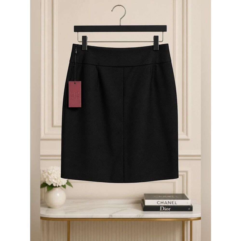 BLACK FULLY LINED SIDE ZIPPERED PENCIL SKIRT BY 212 COLLECTION SIZE 14 NWT